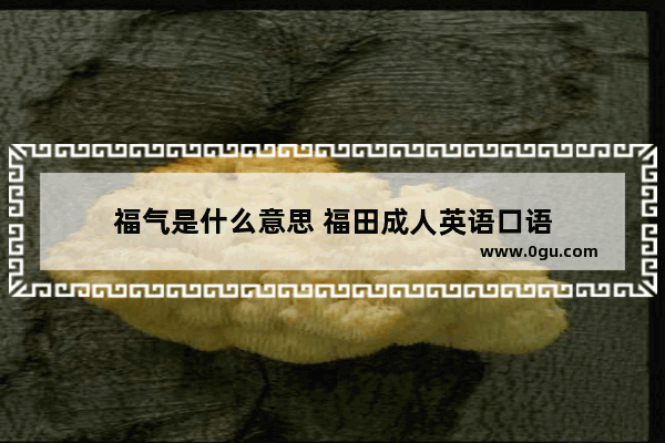 福气是什么意思 福田成人英语口语
