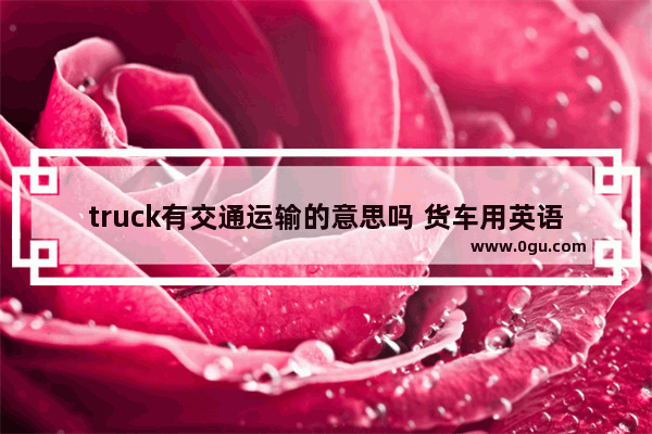 truck有交通运输的意思吗 货车用英语怎么说