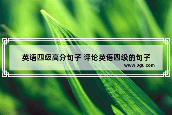 英语四级高分句子 评论英语四级的句子