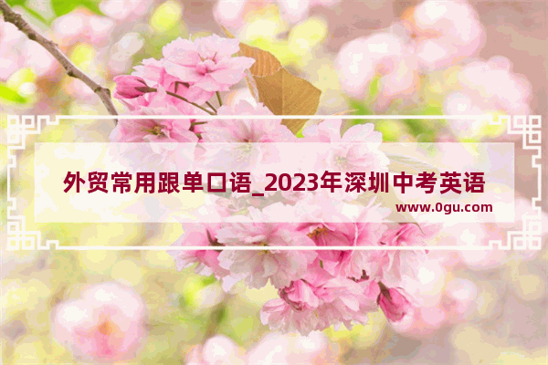 外贸常用跟单口语_2023年深圳中考英语听说考试时间