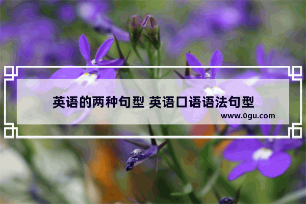 英语的两种句型 英语口语语法句型