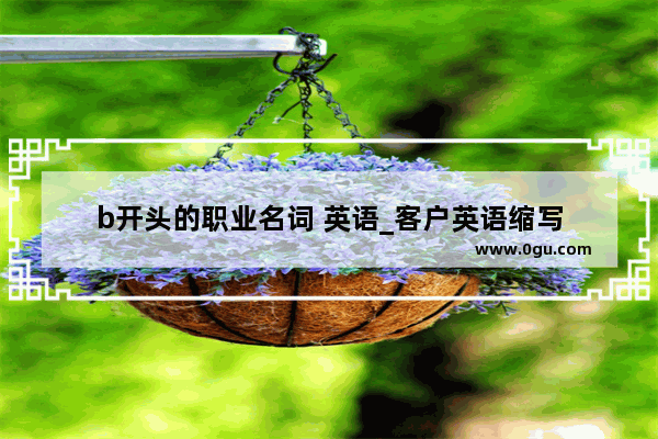 b开头的职业名词 英语_客户英语缩写