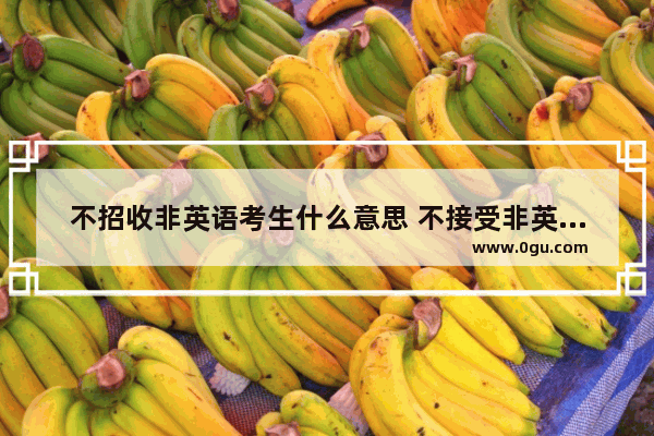 不招收非英语考生什么意思 不接受非英语考试学生