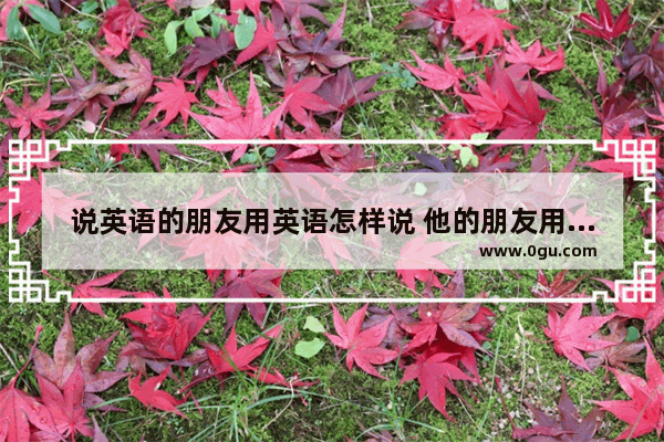 说英语的朋友用英语怎样说 他的朋友用英语怎么说