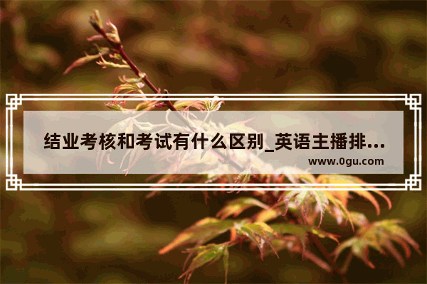 结业考核和考试有什么区别_英语主播排名榜前十名