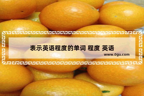表示英语程度的单词 程度 英语