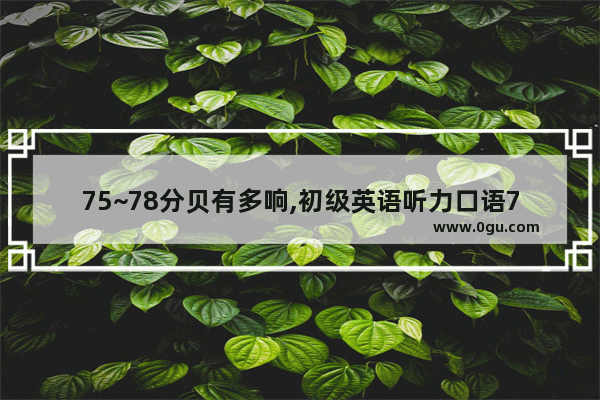 75~78分贝有多响,初级英语听力口语75