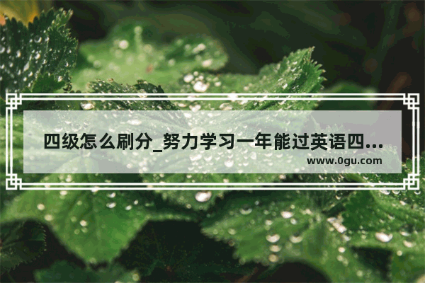 四级怎么刷分_努力学习一年能过英语四级么