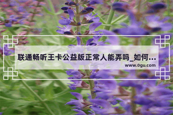 联通畅听王卡公益版正常人能弄吗_如何欣赏说唱音乐