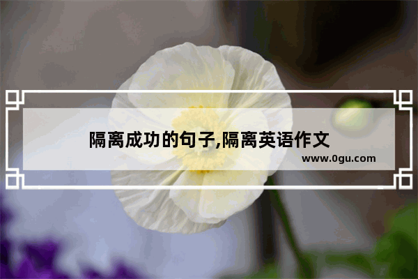 隔离成功的句子,隔离英语作文
