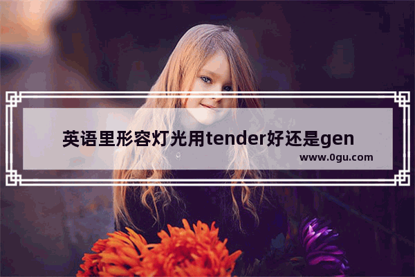 英语里形容灯光用tender好还是gentle好 还有streetlight可以当做 路灯的灯光 英语一作文灯