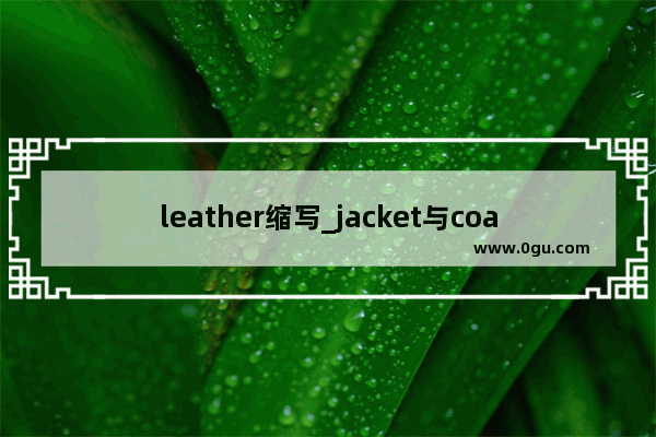 leather缩写_jacket与coat的区别