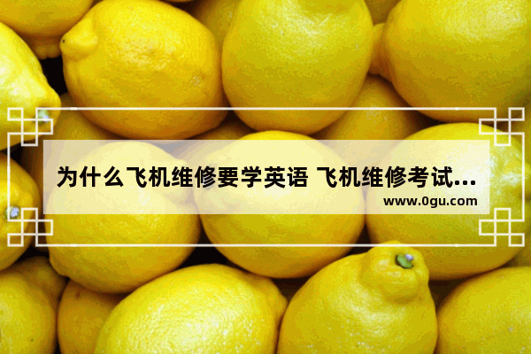 为什么飞机维修要学英语 飞机维修考试英语口语