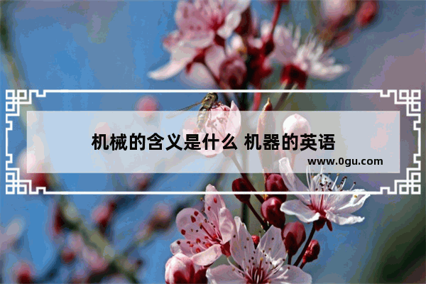 机械的含义是什么 机器的英语