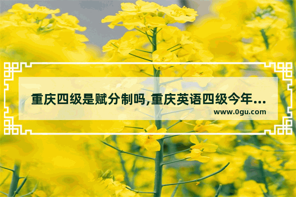 重庆四级是赋分制吗,重庆英语四级今年试卷