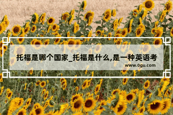 托福是哪个国家_托福是什么,是一种英语考试吗