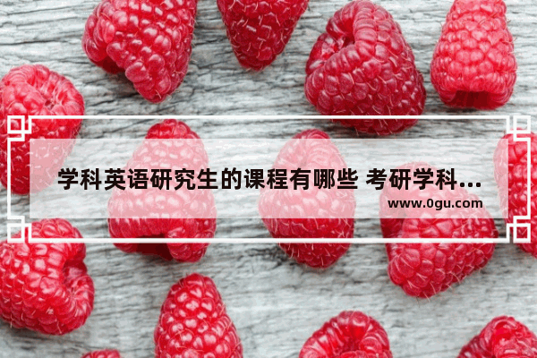 学科英语研究生的课程有哪些 考研学科英语