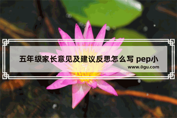 五年级家长意见及建议反思怎么写 pep小学英语五年级下册反思
