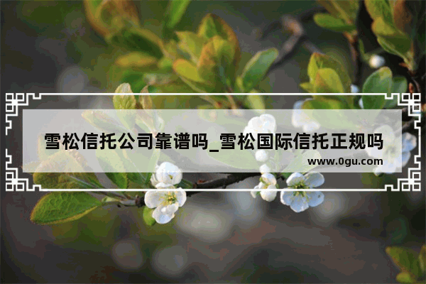 雪松信托公司靠谱吗_雪松国际信托正规吗