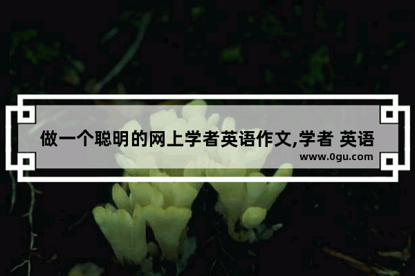 做一个聪明的网上学者英语作文,学者 英语