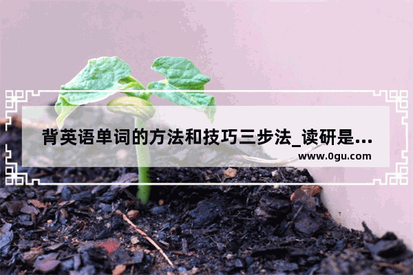 背英语单词的方法和技巧三步法_读研是几年英语