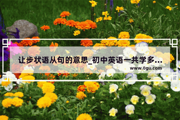 让步状语从句的意思_初中英语一共学多少个语法