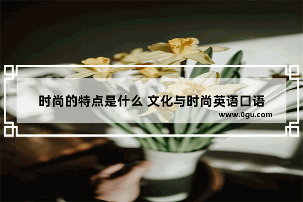 时尚的特点是什么 文化与时尚英语口语