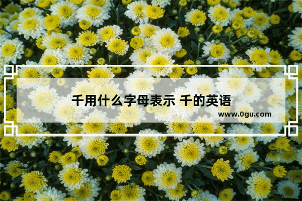 千用什么字母表示 千的英语