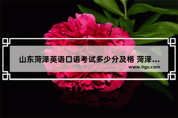 山东菏泽英语口语考试多少分及格 菏泽高考英语口语时间