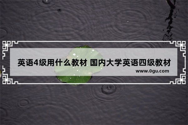 英语4级用什么教材 国内大学英语四级教材推荐
