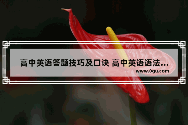 高中英语答题技巧及口诀 高中英语语法速记100例
