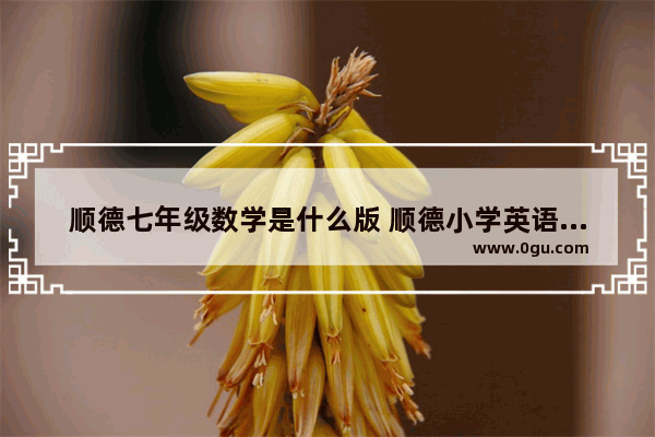 顺德七年级数学是什么版 顺德小学英语教材