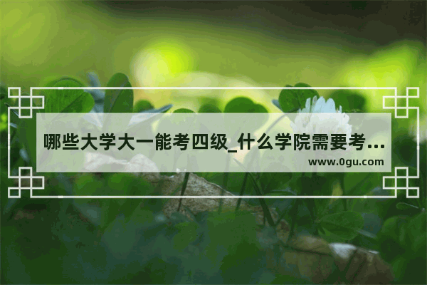 哪些大学大一能考四级_什么学院需要考英语四级