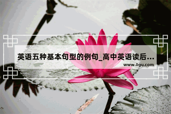 英语五种基本句型的例句_高中英语读后续写高级句型