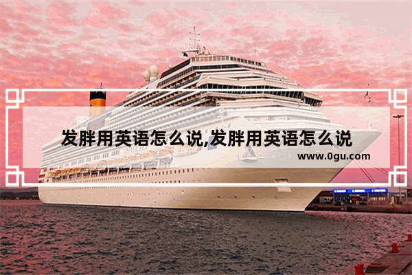 发胖用英语怎么说,发胖用英语怎么说