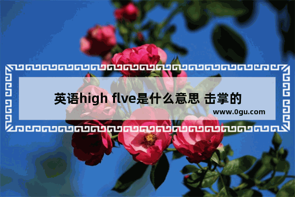 英语high flve是什么意思 击掌的英语怎么说