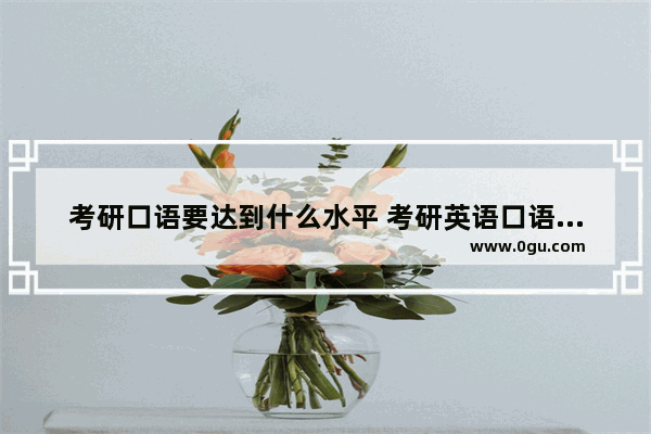 考研口语要达到什么水平 考研英语口语评价等级