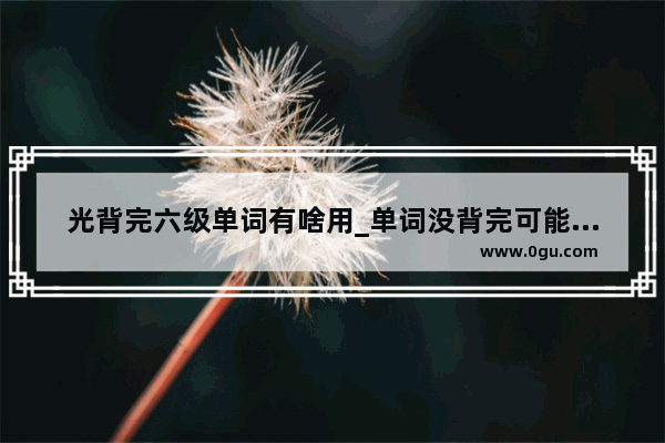 光背完六级单词有啥用_单词没背完可能过六级吗