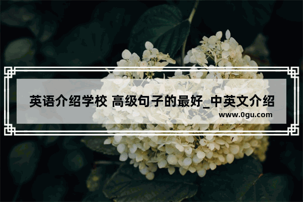英语介绍学校 高级句子的最好_中英文介绍学校范文150字