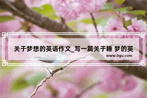 关于梦想的英语作文_写一篇关于睡 梦的英文作文五句话短