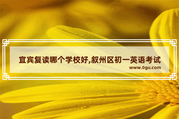 宜宾复读哪个学校好,叙州区初一英语考试