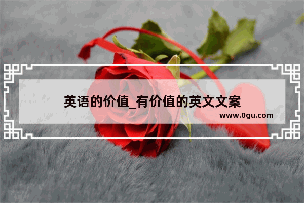 英语的价值_有价值的英文文案