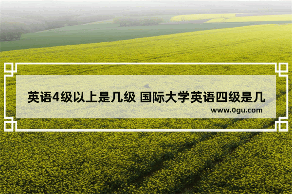 英语4级以上是几级 国际大学英语四级是几级