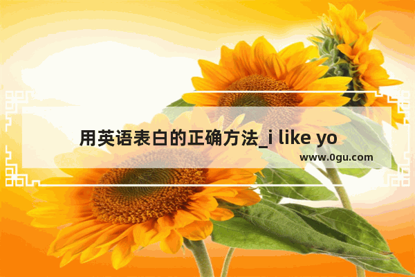用英语表白的正确方法_i like you 可以用来表白吗