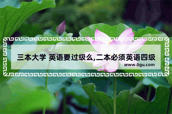 三本大学 英语要过级么,二本必须英语四级吗