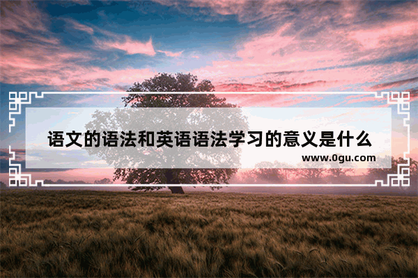 语文的语法和英语语法学习的意义是什么