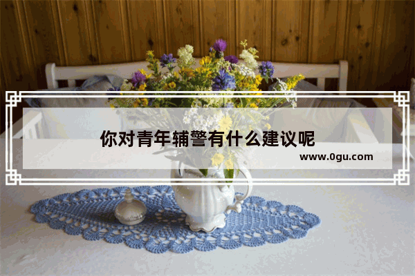 你对青年辅警有什么建议呢