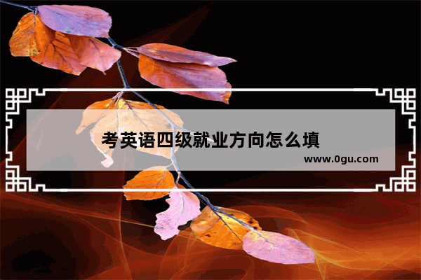 考英语四级就业方向怎么填