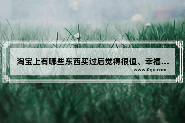 淘宝上有哪些东西买过后觉得很值、幸福感爆棚
