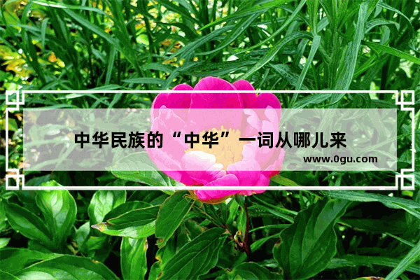 中华民族的“中华”一词从哪儿来